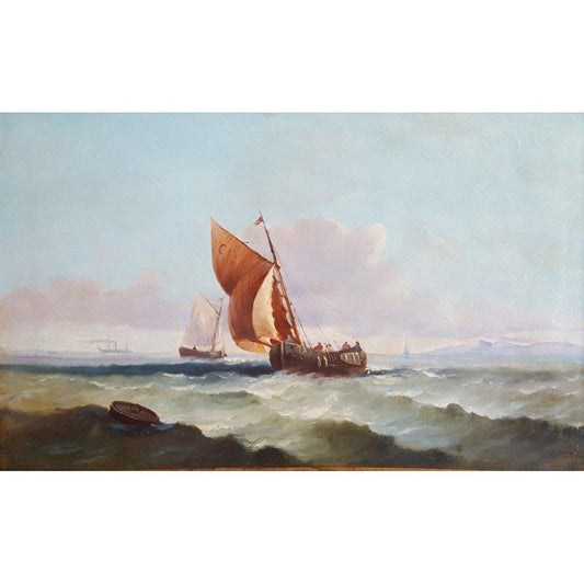 French School - Boats at Sea - 1894 - Winckelmann Gallery