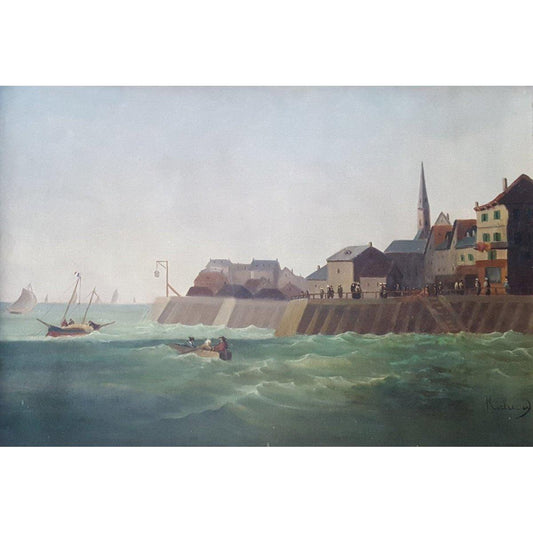 French School - Boats in the Harbour - Late 19th century - Winckelmann Gallery