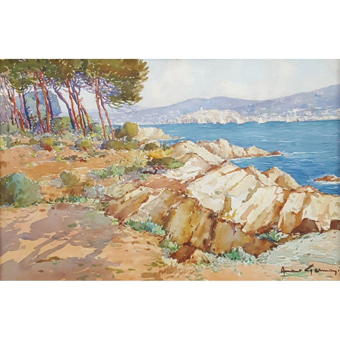 French School - Coastal Landscape, Cannes - Circa 1930 - Winckelmann Gallery