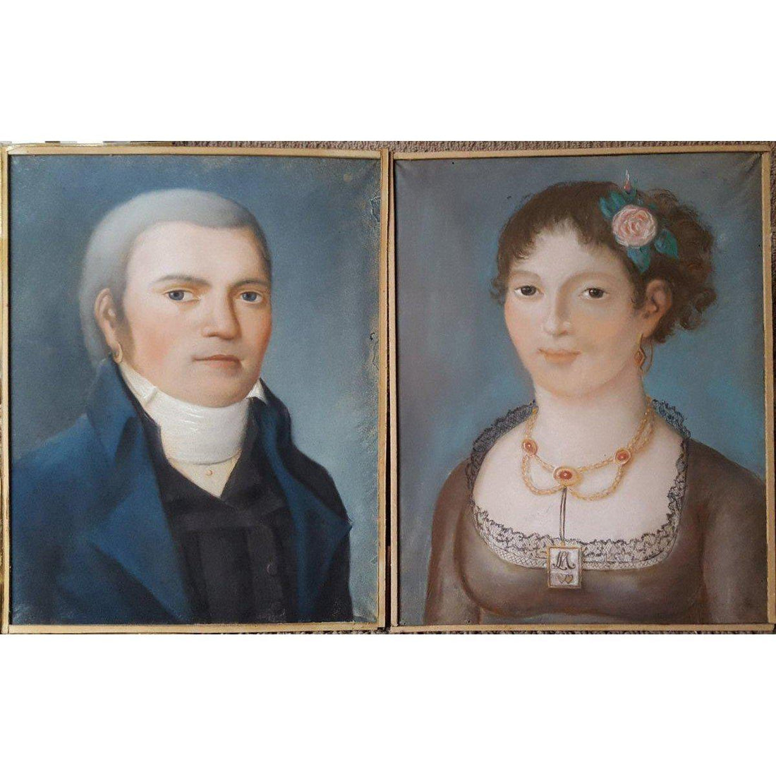 French School - Pair of Portraits - Circa 1800 - Winckelmann Gallery