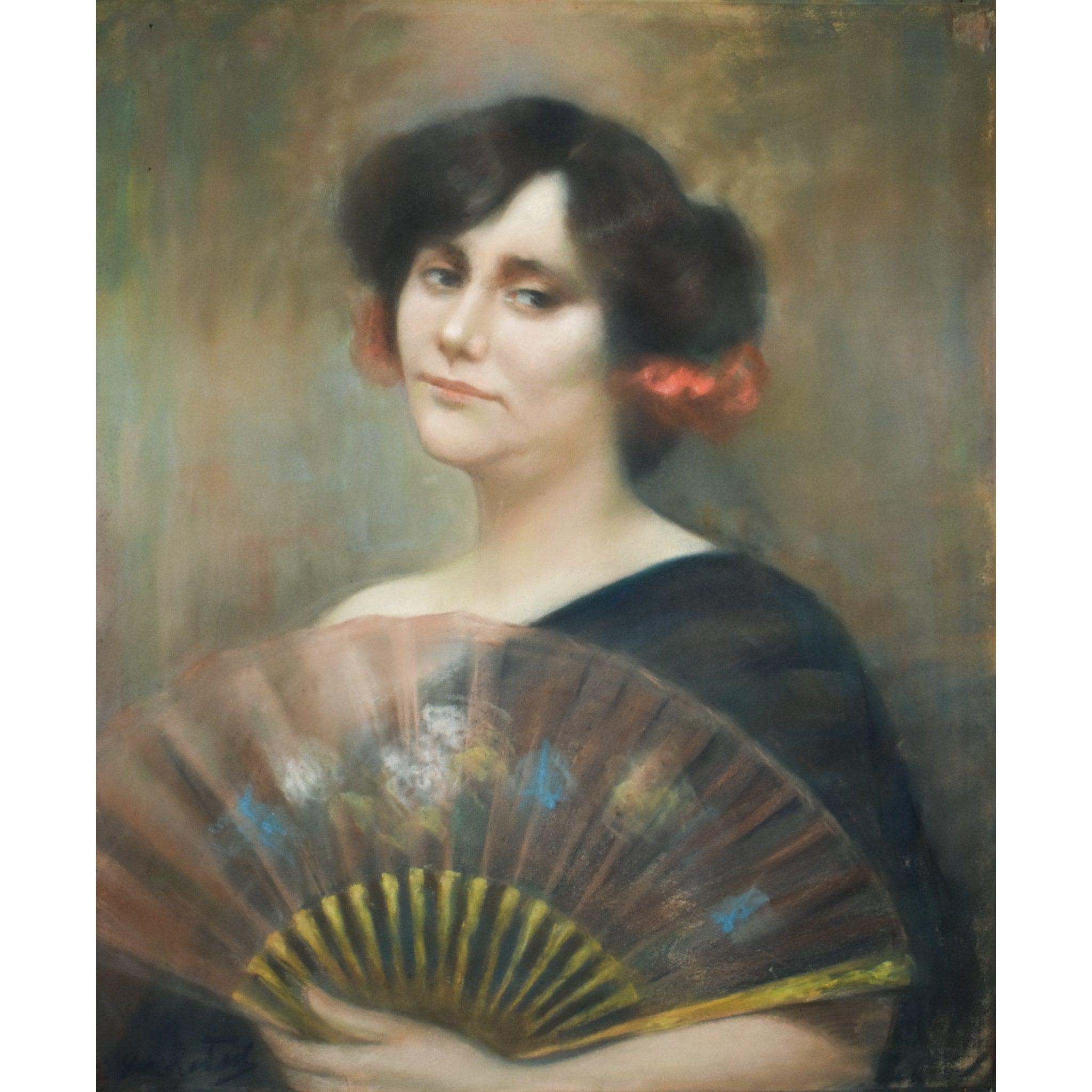 Germaine de Roton – Portrait of a Woman with a Fan - Winckelmann Gallery