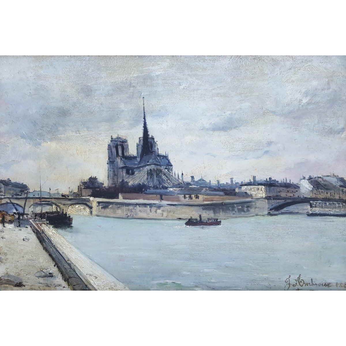 Jules Ambroise – Notre Dame Cathedral in Paris – 1888 - Winckelmann Gallery
