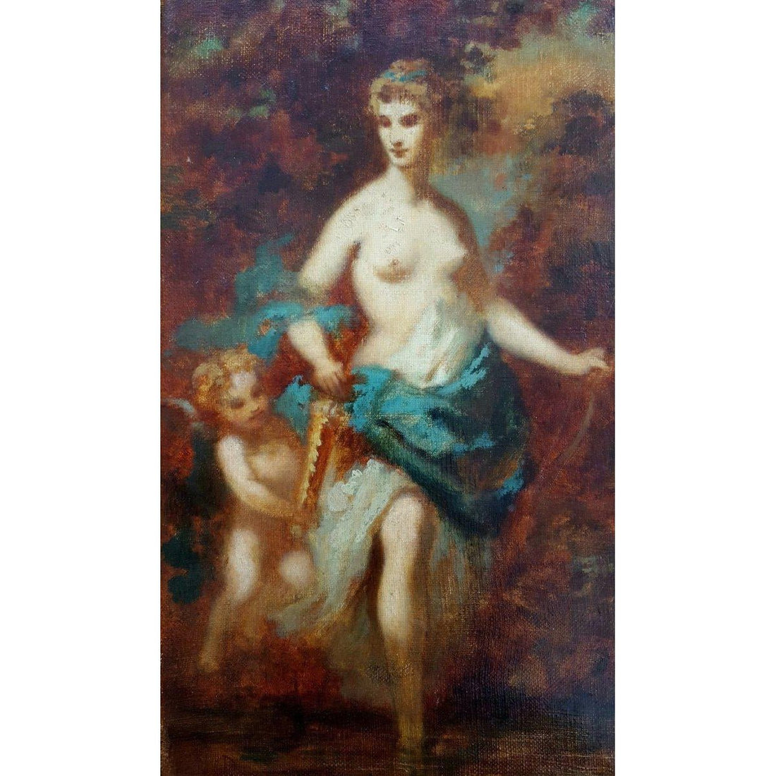 Narcisse Diaz de la Peña (attributed) - Diana and Cupid - Circa 1850 - Winckelmann Gallery