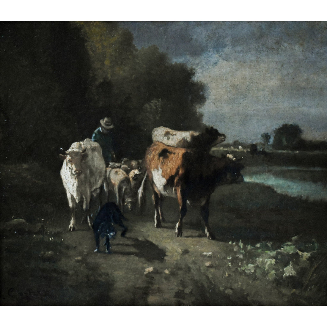 Shepherd Cows Scene – Antonio Cortés y Aguilar - Winckelmann Gallery
