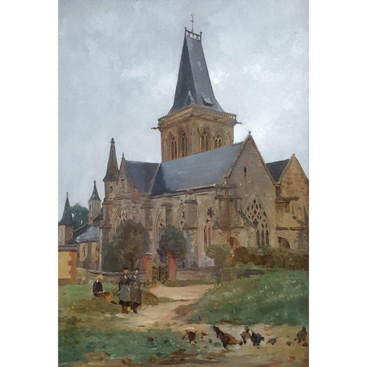 Timoléon Lobrichon - Notre-Dame Church in Le Bourg-Dun - Circa 1880 - Winckelmann Gallery