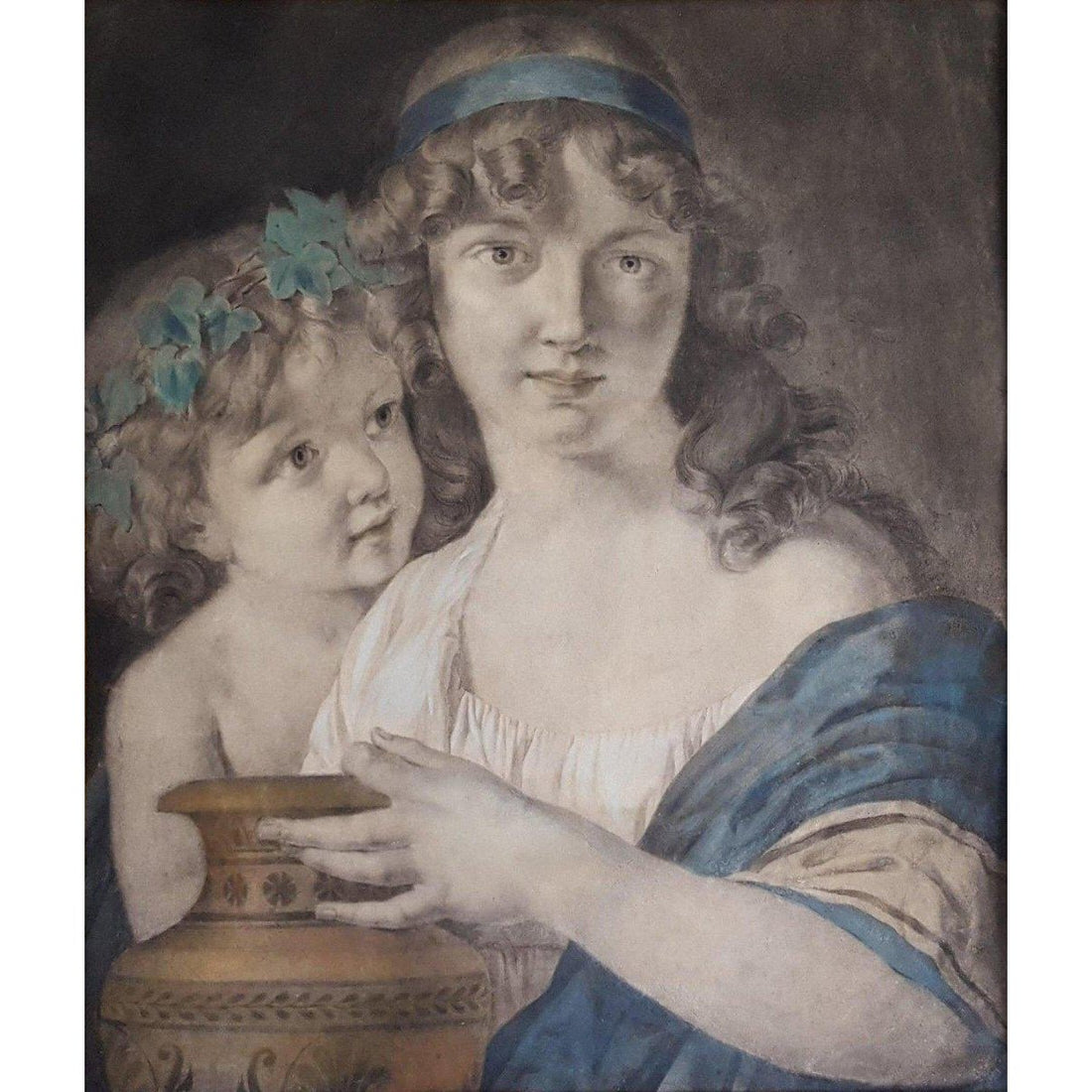 Young Woman with Greek Vase – Neoclassic French School - Winckelmann Gallery