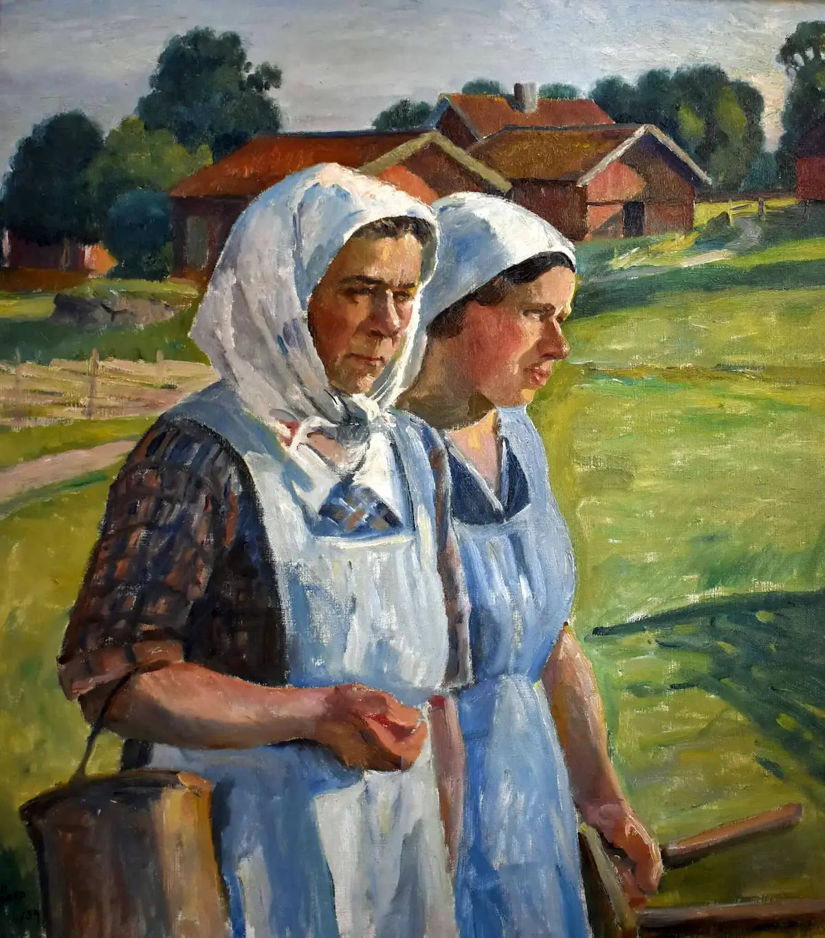 Authentic figure and genre scene paintings from French and European traditions, 17th-20th century, depicting daily life and social moments