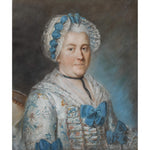 Antique pastel painting portrait of a woman with an elegant dress of French School circa 1770 for sale at Winckelmann Gallery