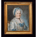 18th century French school pastel painting portrait of a Quebec woman Winckelmann Gallery