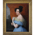 19th century French School woman portrait 1830s Empire gilt frame
