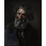 Antique oil on cardboard painting portrait of a bearded man Russian school 19th century for sale at Winckelmann Gallery