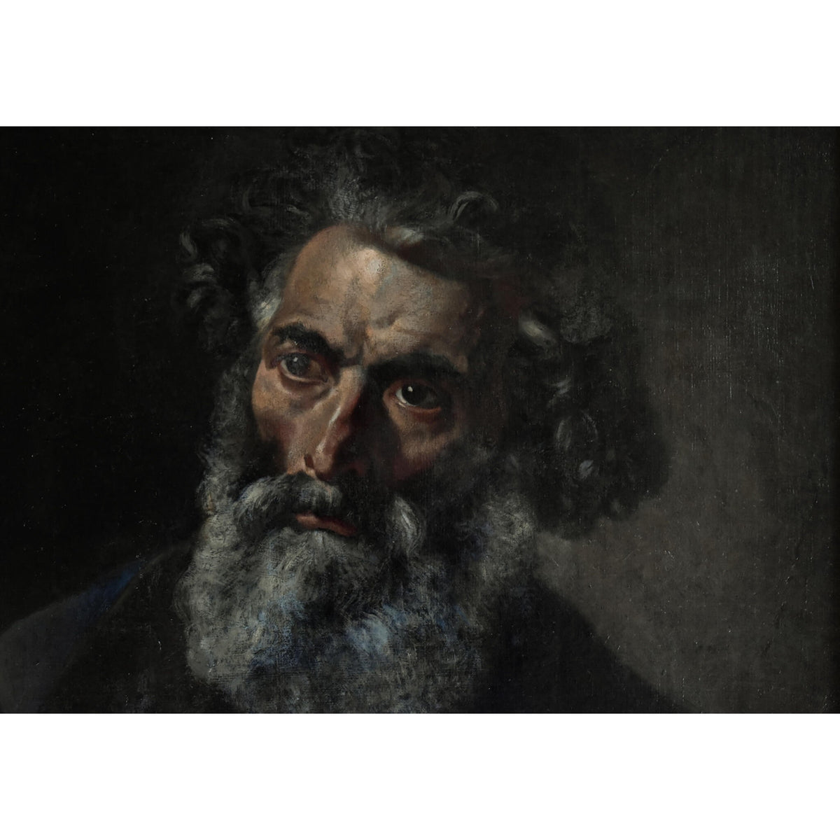 Antique oil on cardboard painting portrait of a bearded man Russian school 19th century for sale at Winckelmann Gallery