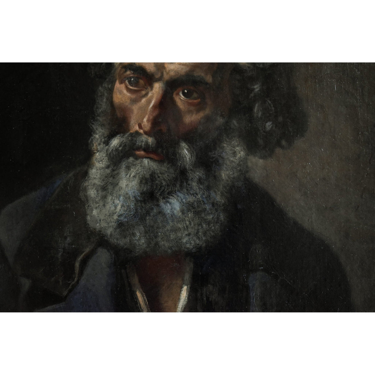 Antique oil on cardboard painting portrait of a bearded man Russian school 19th century for sale at Winckelmann Gallery