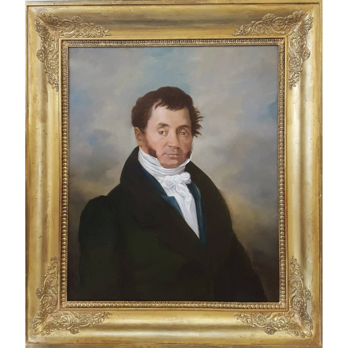 19th century French school oil painting portrait of a merchant Winckelmann Gallery