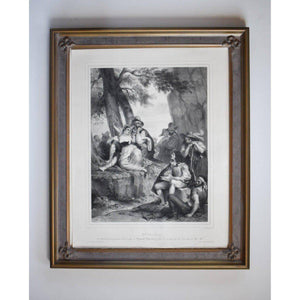 Achille Deveria lithograph scene Salvator Rosa and the bandits Winckelmann Gallery