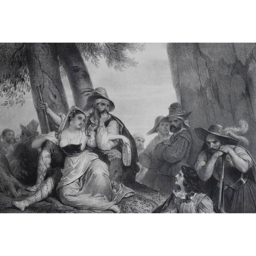 Detail view of figures and composition Achille Devéria 1838 lithograph
