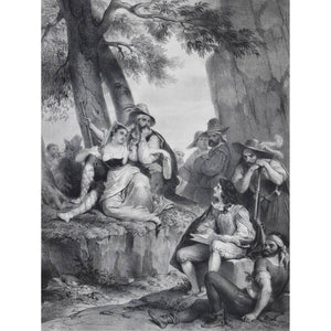 Achille Deveria lithograph scene Salvator Rosa and the bandits Winckelmann Gallery