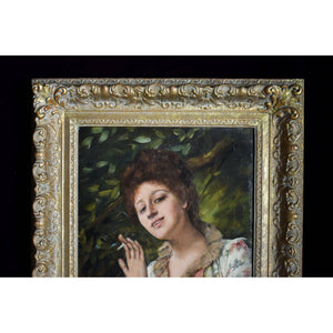 Alfred Mendoza oil painting depicting a scene of a young woman smoking Winckelmann Gallery