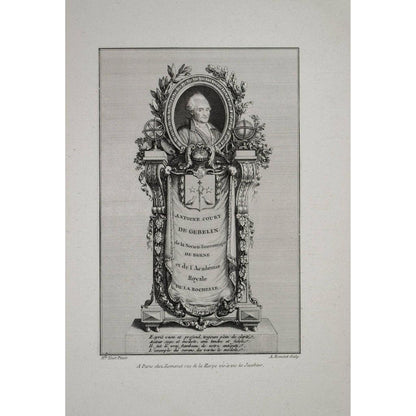 Antoine Louis Romanet etching portrait of theologian Court De Gebelin Winckelmann Gallery
