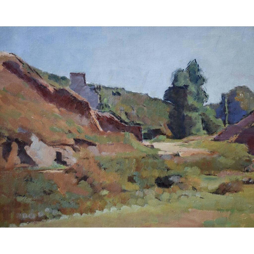 Detail view of Breton landscape post-impressionist colors France
