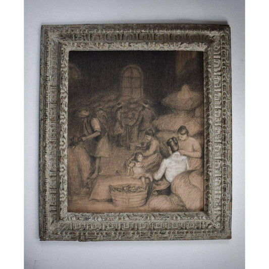 Édouard Pannetier warehouse workers full view French Orientalist drawing
