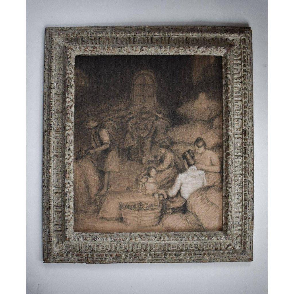 Édouard Pannetier warehouse workers full view French Orientalist drawing
