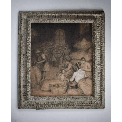 Édouard Pannetier warehouse workers full view French Orientalist drawing
