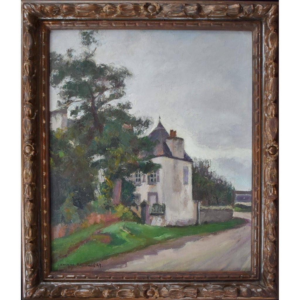 Georges Pacouil 1945 Brittany country house carved wood frame
