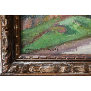 Georges Pacouil oil painting depicting a country house in Brittany Winckelmann Gallery