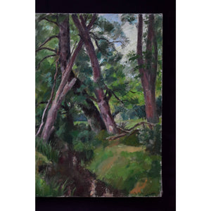 Georges Pacouil oil painting depicting a stream landscape Winckelmann Gallery