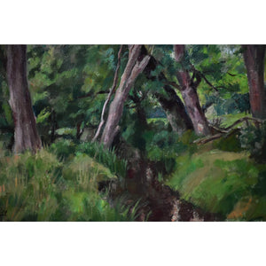 Georges Pacouil oil painting depicting a stream landscape Winckelmann Gallery