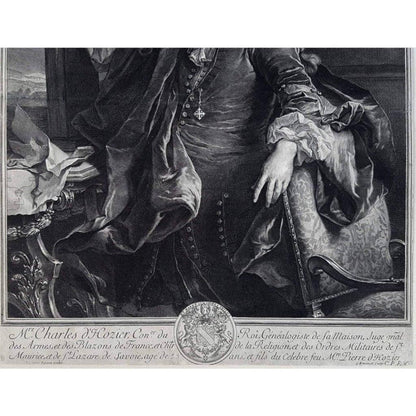 Gérard Edelinck engraving portrait of Charles d'Hozier after Rigaud Winckelmann Gallery 