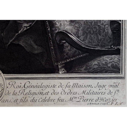 Gérard Edelinck engraving portrait of Charles d'Hozier after Rigaud Winckelmann Gallery 