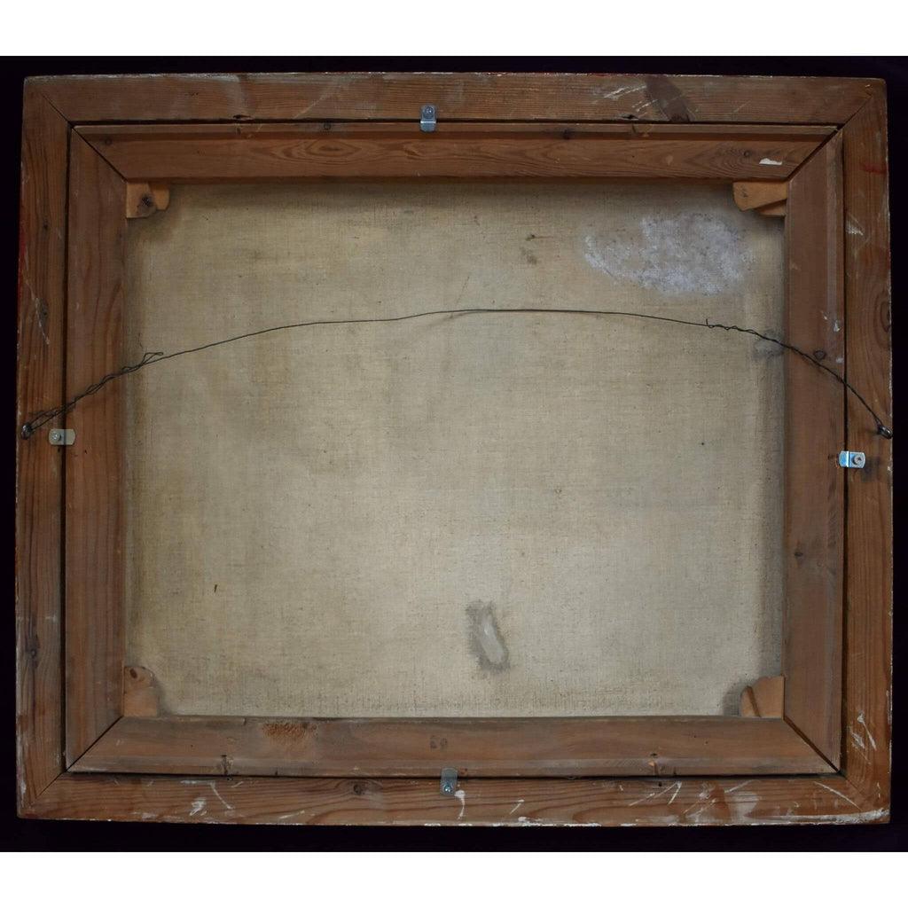 Verso back of Backmansson painting showing canvas Finland 1923
