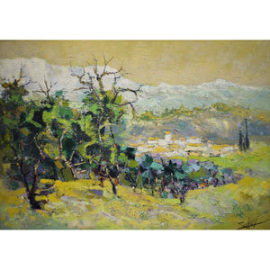 Jacques Sokol oil painting depicting a landscape of Provence Winckelmann Gallery