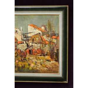 Jacques Sokol oil painting landscape depicting an old French village Winckelmann Gallery