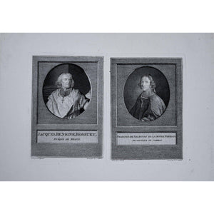 Louis Jacques Cathelin engraving depicting a double portrait of Bossuet and Fénelon Winckelmann Gallery