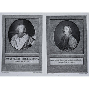 Louis Jacques Cathelin engraving depicting a double portrait of Bossuet and Fénelon Winckelmann Gallery