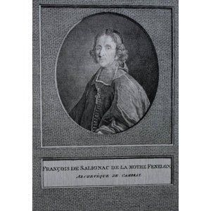 Louis Jacques Cathelin engraving depicting a double portrait of Bossuet and Fénelon Winckelmann Gallery