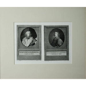 Louis Jacques Cathelin engraving depicting a double portrait of Bossuet and Fénelon Winckelmann Gallery