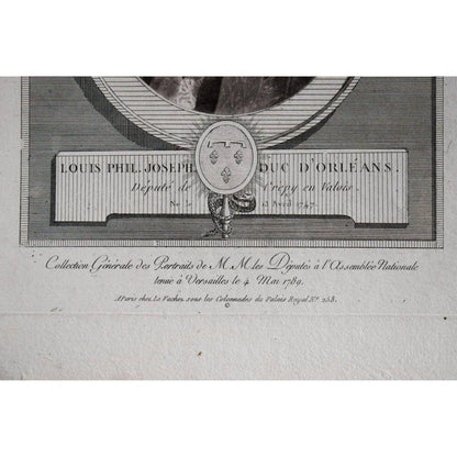 Nicolas Le Vachez engraving portrait of Louis Philippe of Orleans Winckelmann Gallery