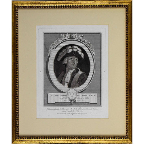 Nicolas Le Vachez 1789 engraving Louis Philippe Orleans in gilt frame
