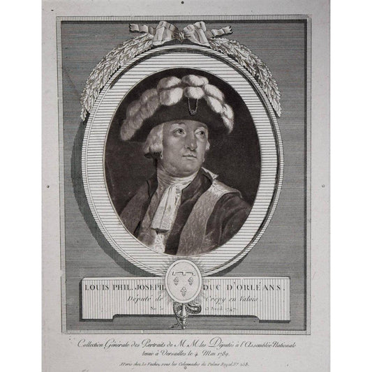 Nicolas Le Vachez engraving portrait of Louis Philippe of Orleans Winckelmann Gallery