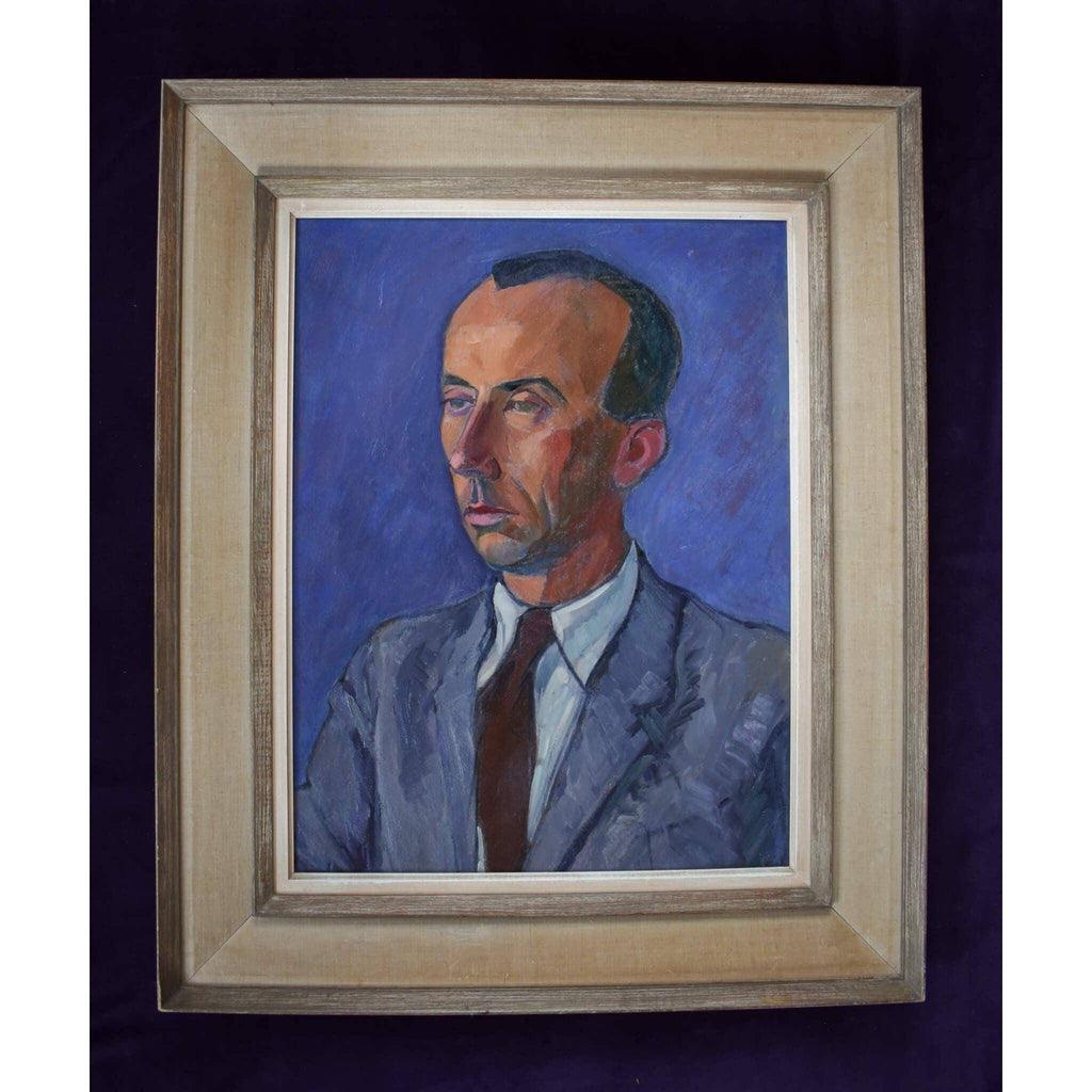 Paul Rivoire portrait man grey suit full view in ornate frame
