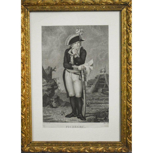 Philippe Lefèvre c.1798 engraving General Pichegru in gilt frame
