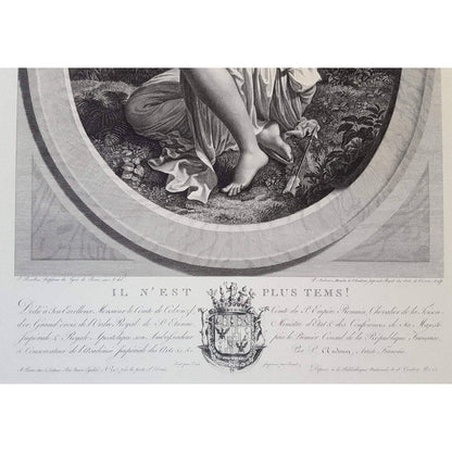 Pierre Audouin engraving scene depicting a girl with an arrow Winckelmann Gallery