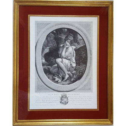 Pierre Audouin engraving scene depicting a girl with an arrow Winckelmann Gallery