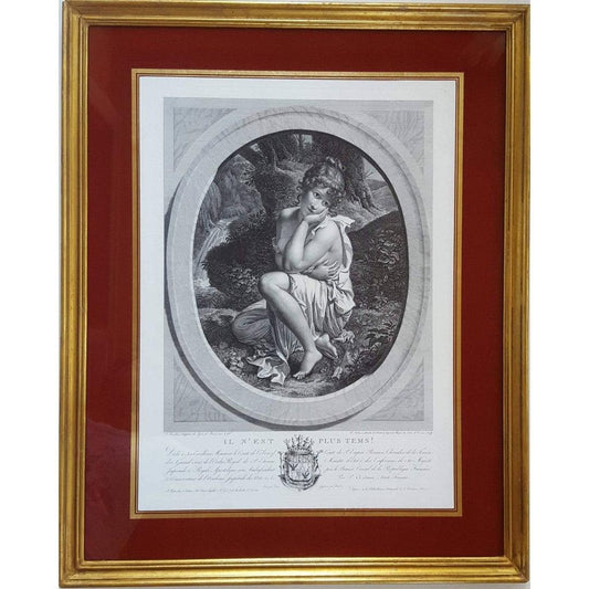 Pierre Audouin engraving scene depicting a girl with an arrow Winckelmann Gallery