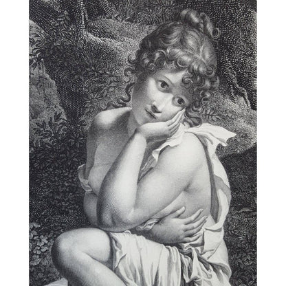 Pierre Audouin engraving scene depicting a girl with an arrow Winckelmann Gallery