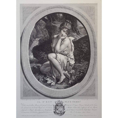 Pierre Audouin engraving scene depicting a girl with an arrow Winckelmann Gallery